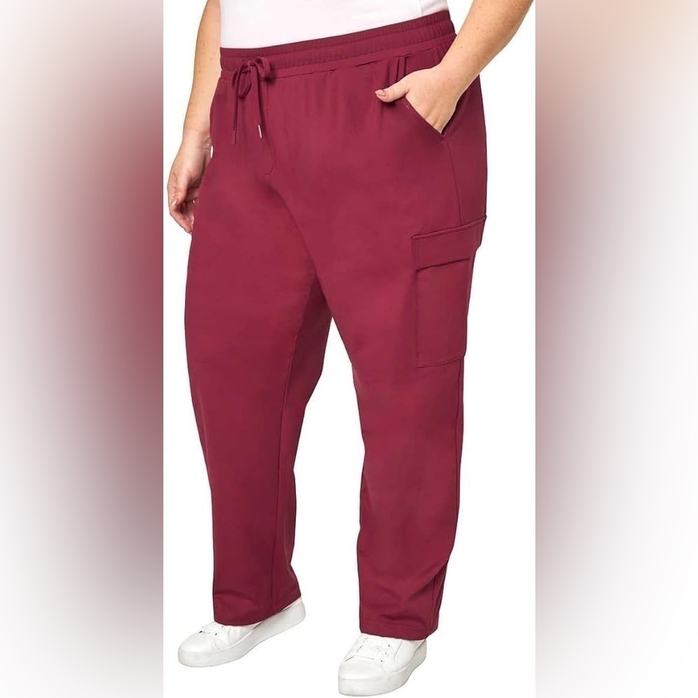 276. NWT Mondetta Ladies' Straight Leg Cargo Pant, Tibetan Red 2X Plus